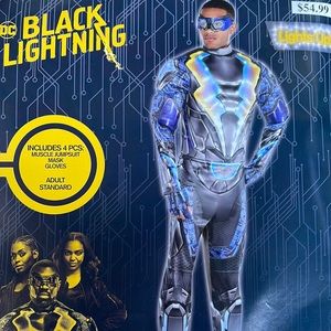 Black Lightning Adult Costume! New! Lights Up! Last One!